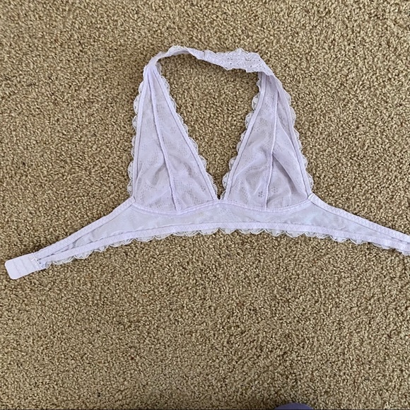 Free People Gallon Lace Halter Bralette lilac Sz XS TP - Picture 3 of 4